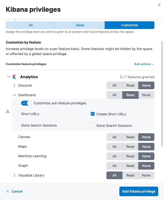 Assign feature privilege Assign feature privilege