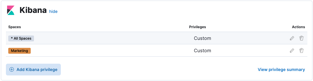 Add Kibana privilege Add Kibana privilege