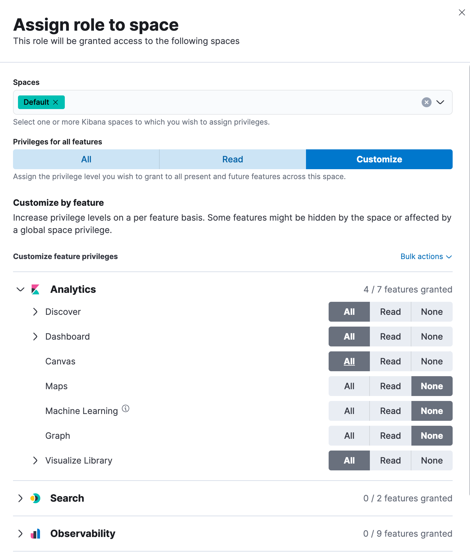 Add Kibana privileges Add Kibana privileges