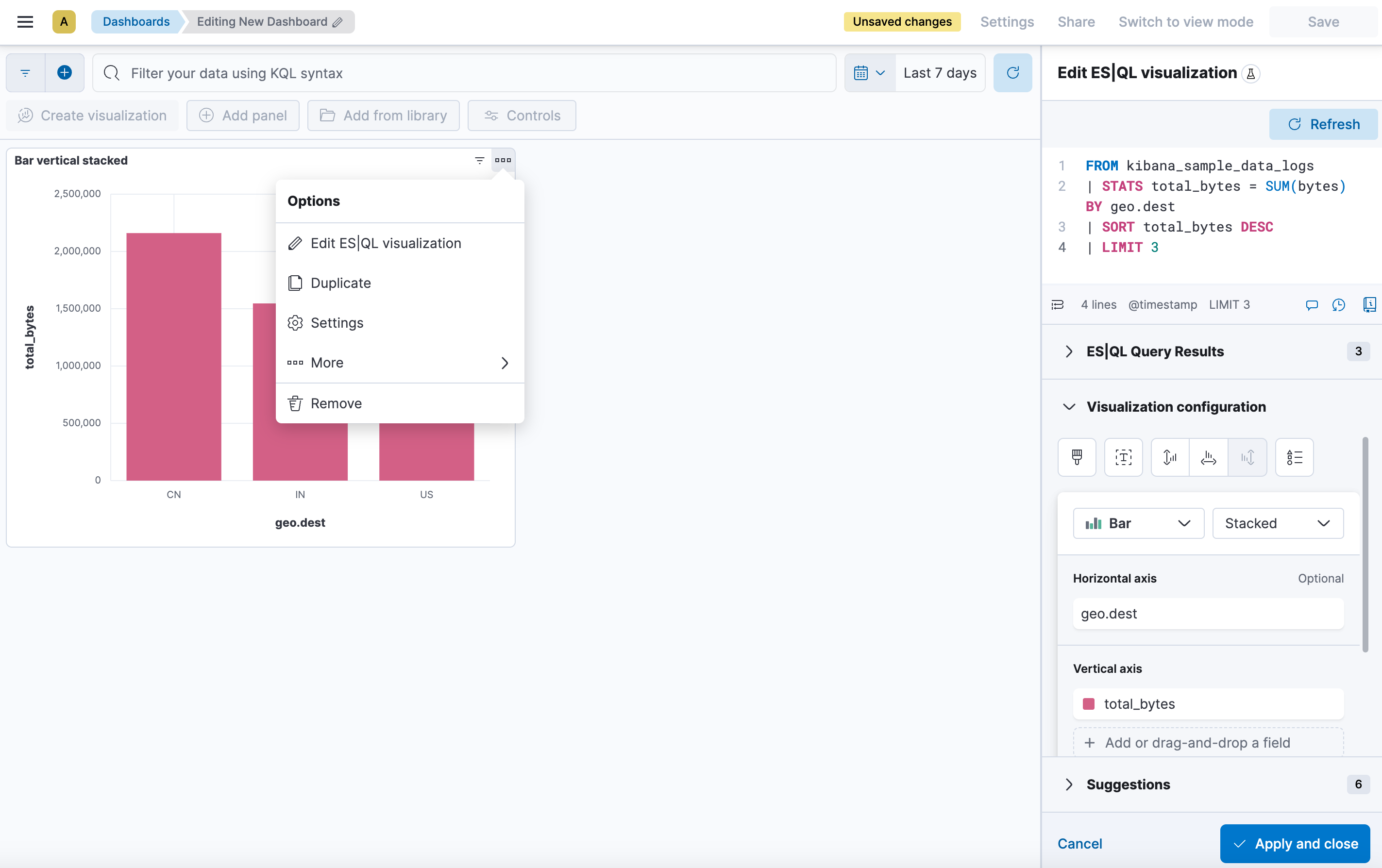 esql kibana edit on dashboard esql kibana edit on dashboard
