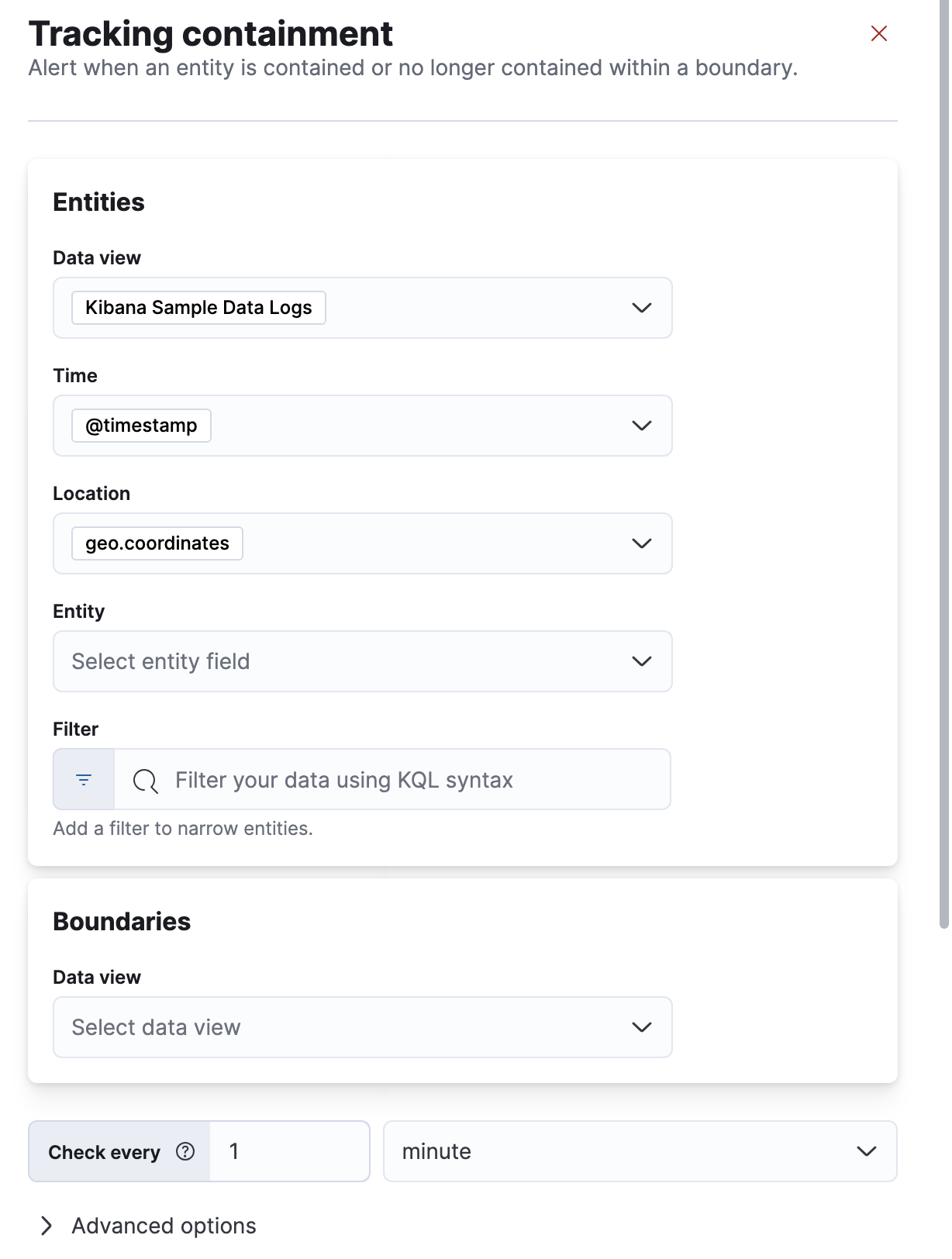 Creating a tracking containment rule in Kibana Creating a tracking containment rule in Kibana