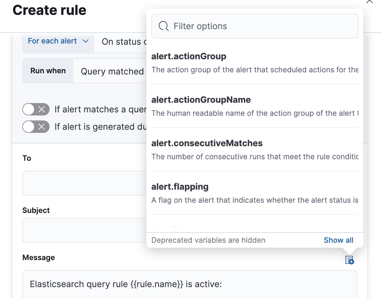 Passing rule values to an action Passing rule values to an action
