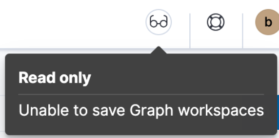 Example of Graph's read only access indicator in Kibana's header Example of Graph's read only access indicator in Kibana's header