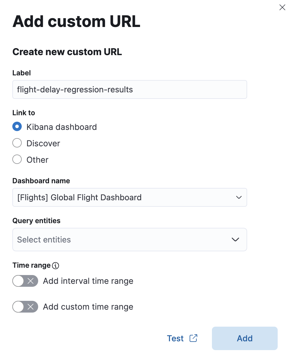 Add a custom URL in Kibana Add a custom URL in Kibana
