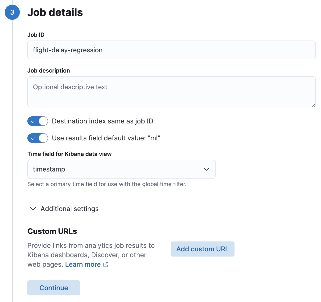 Creating a custom URL during job creation Creating a custom URL during job creation