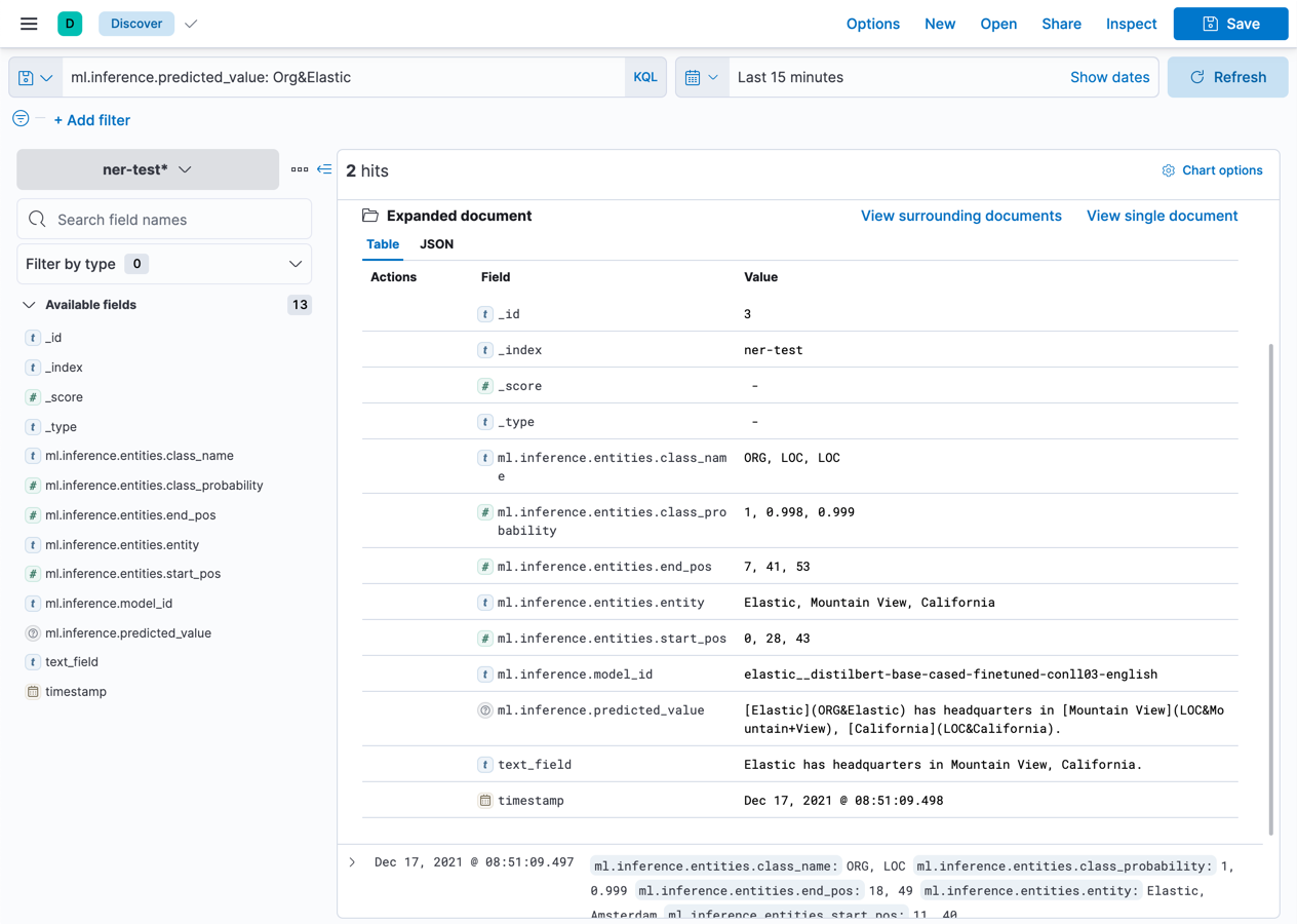 A document from the NER pipeline in the Discover app A document from the NER pipeline in the Discover app