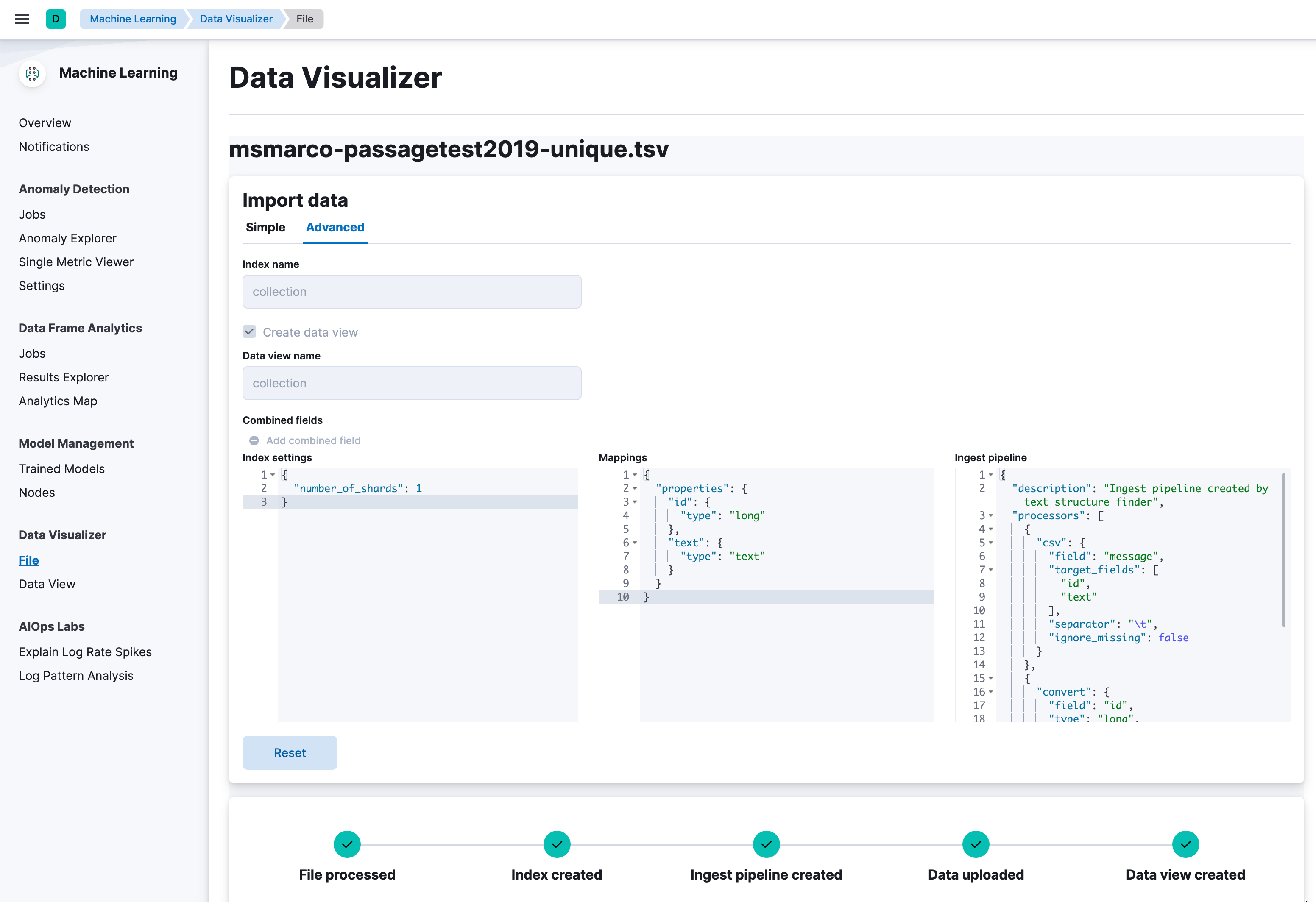 Importing the data Importing the data
