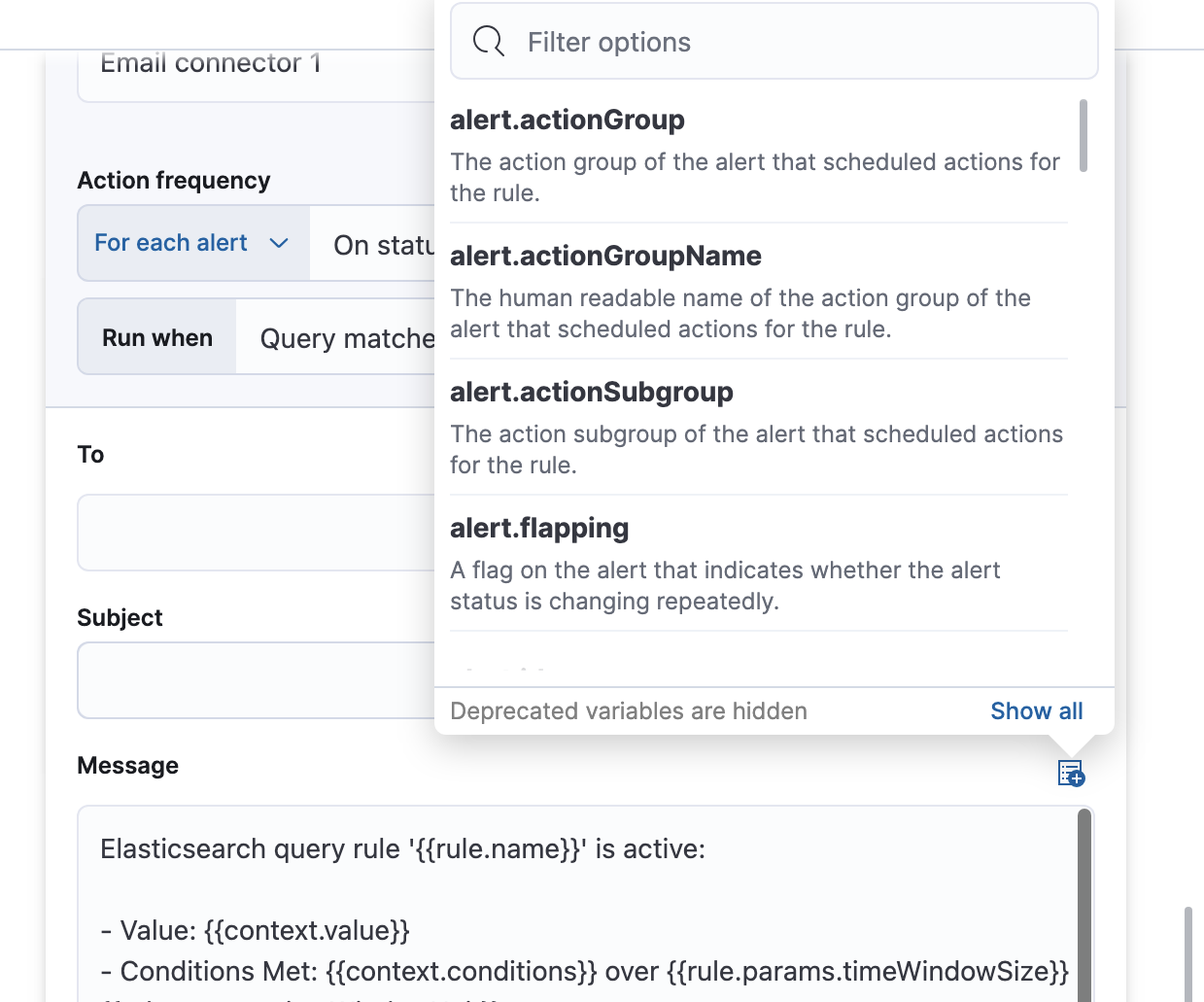 Passing rule values to an action Passing rule values to an action