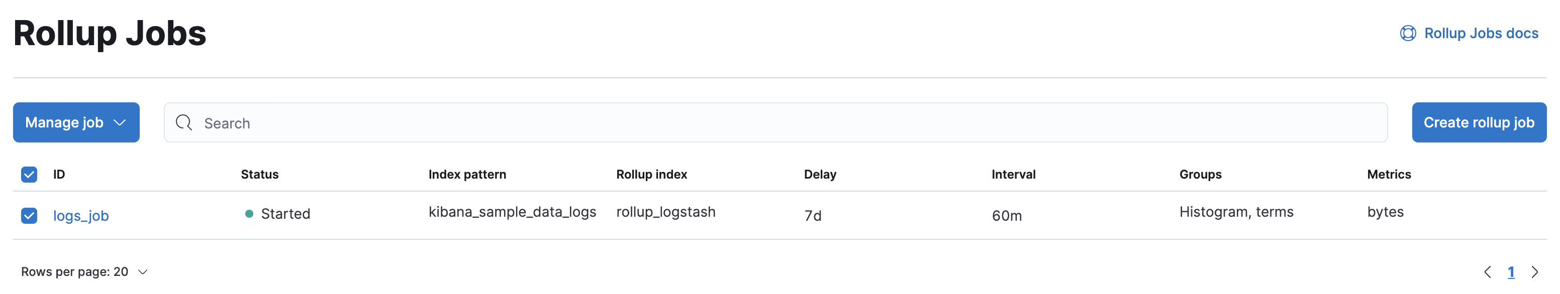 List of currently active rollup jobs List of currently active rollup jobs