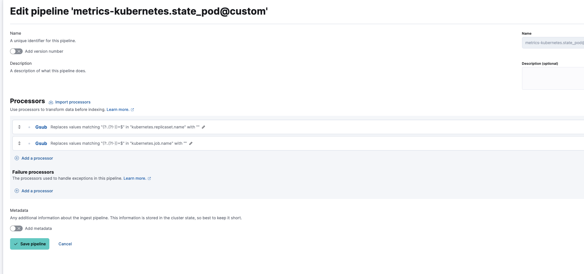 Custom ingest pipeline Custom ingest pipeline
