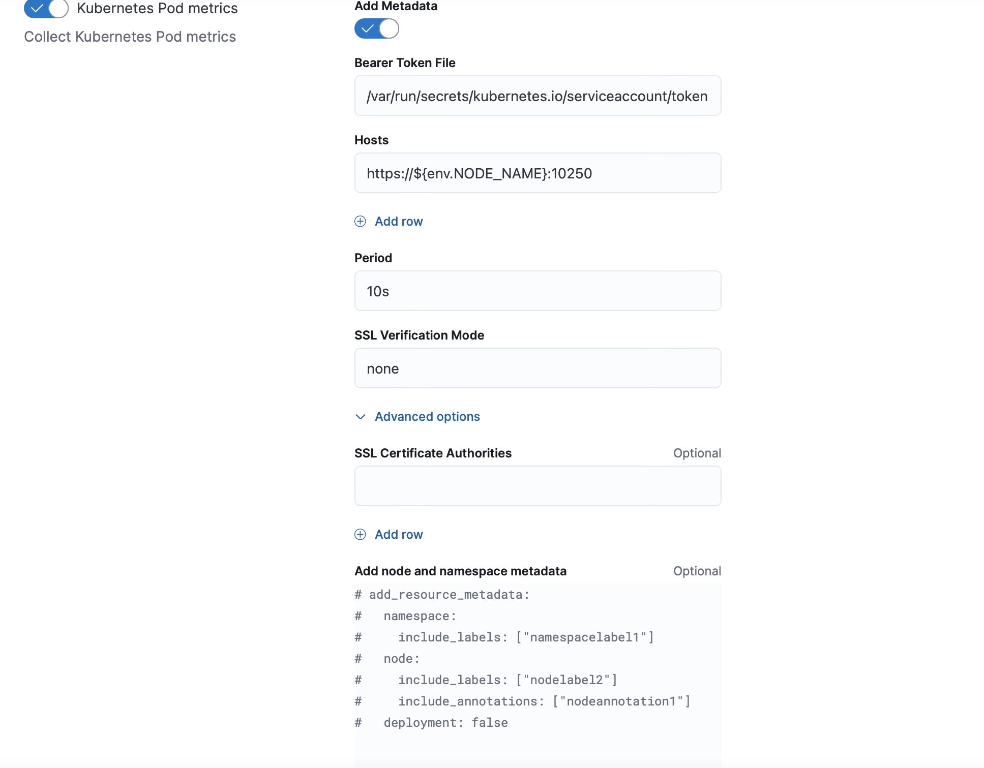 metadata configuration metadata configuration