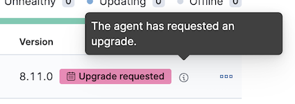 Granular upgrade details shown as hover text (agent has requested an upgrade) Granular upgrade details shown as hover text (agent has requested an upgrade)