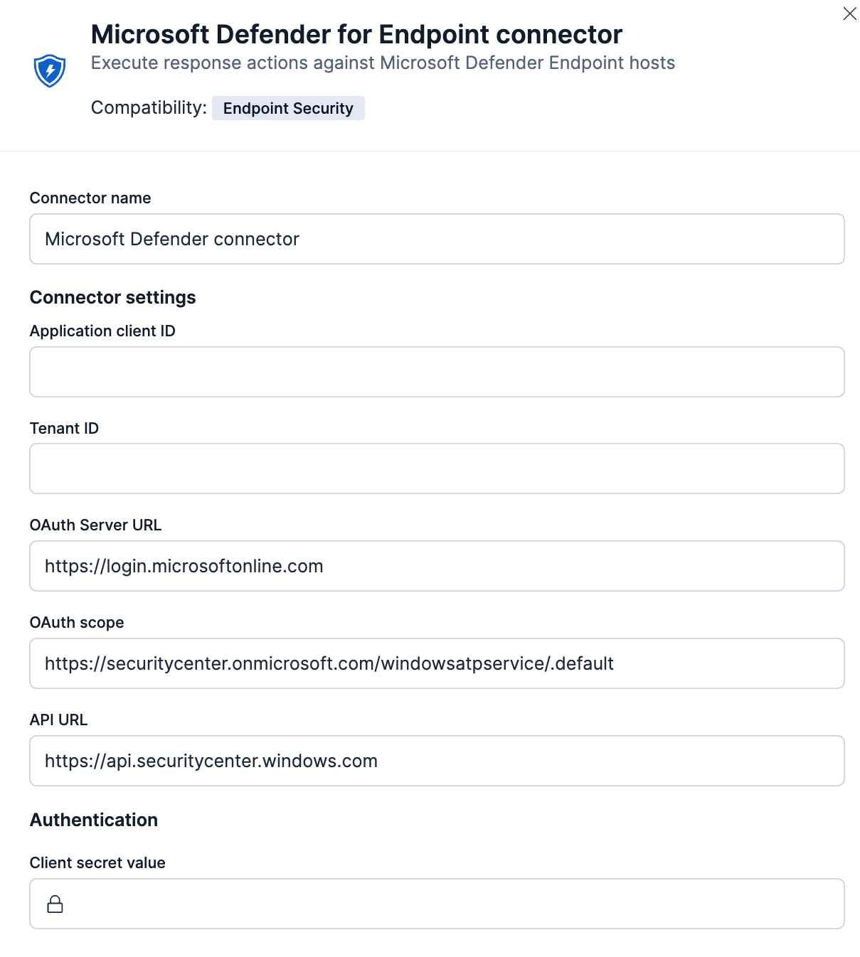 Microsoft Defender for Endpoint connector Microsoft Defender for Endpoint connector
