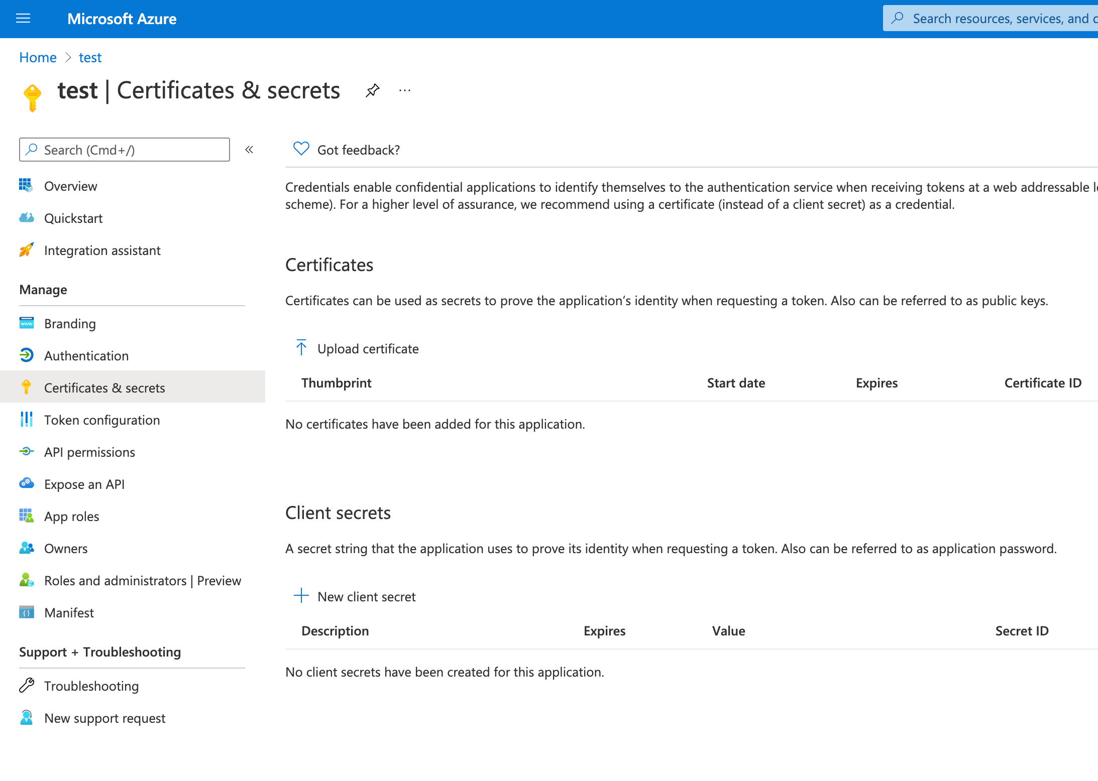 MS Exchange secrets configuration MS Exchange secrets configuration