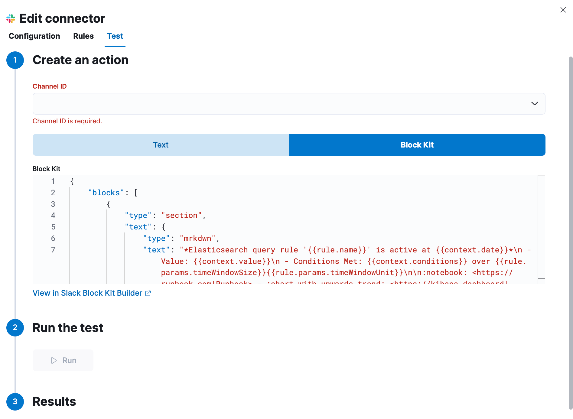 Slack web API connector test Slack web API connector test