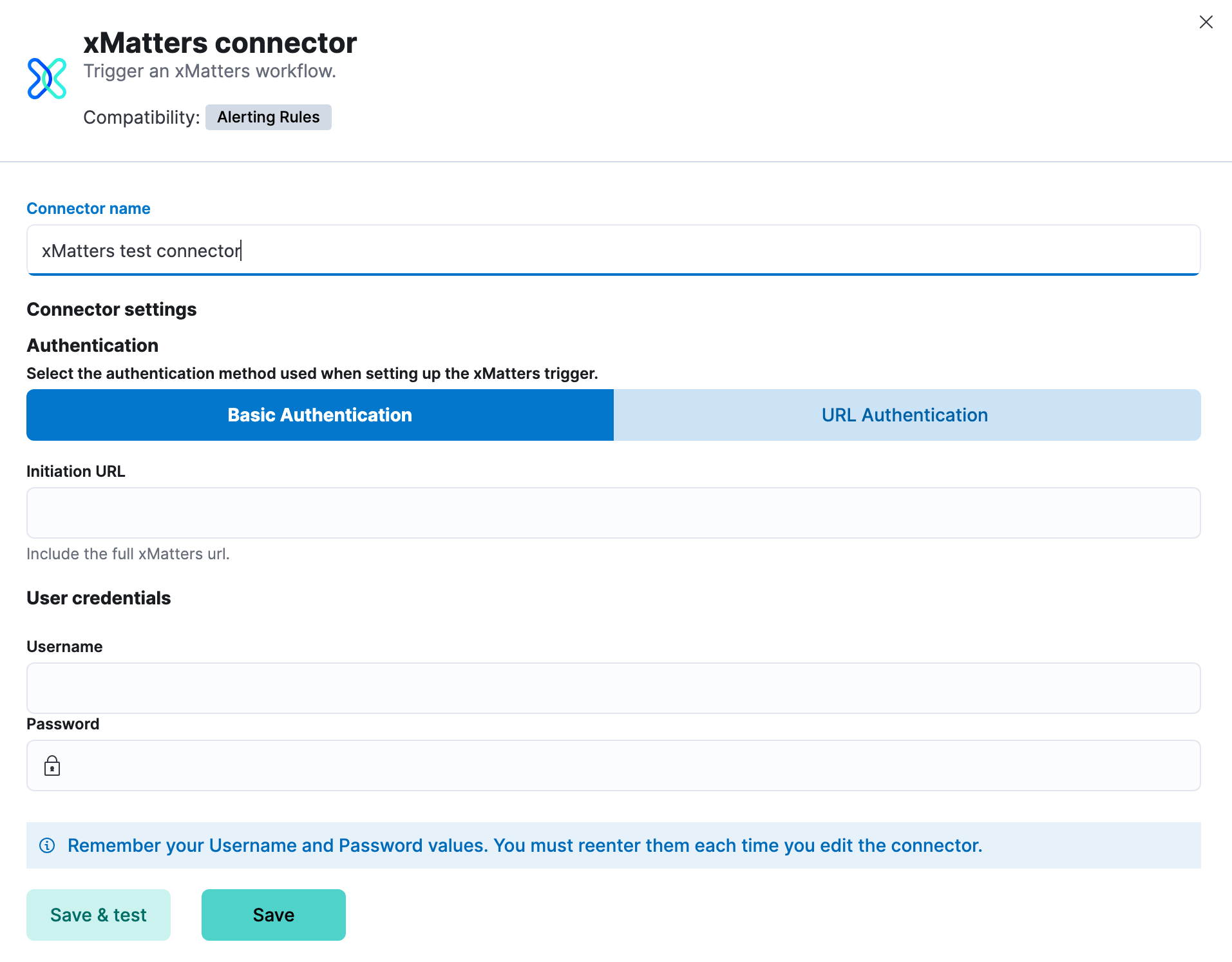 xMatters connector with basic authentication xMatters connector with basic authentication