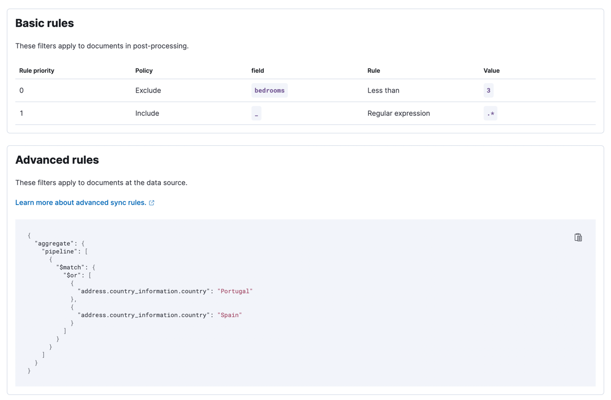Advanced sync rules appeared Advanced sync rules appeared