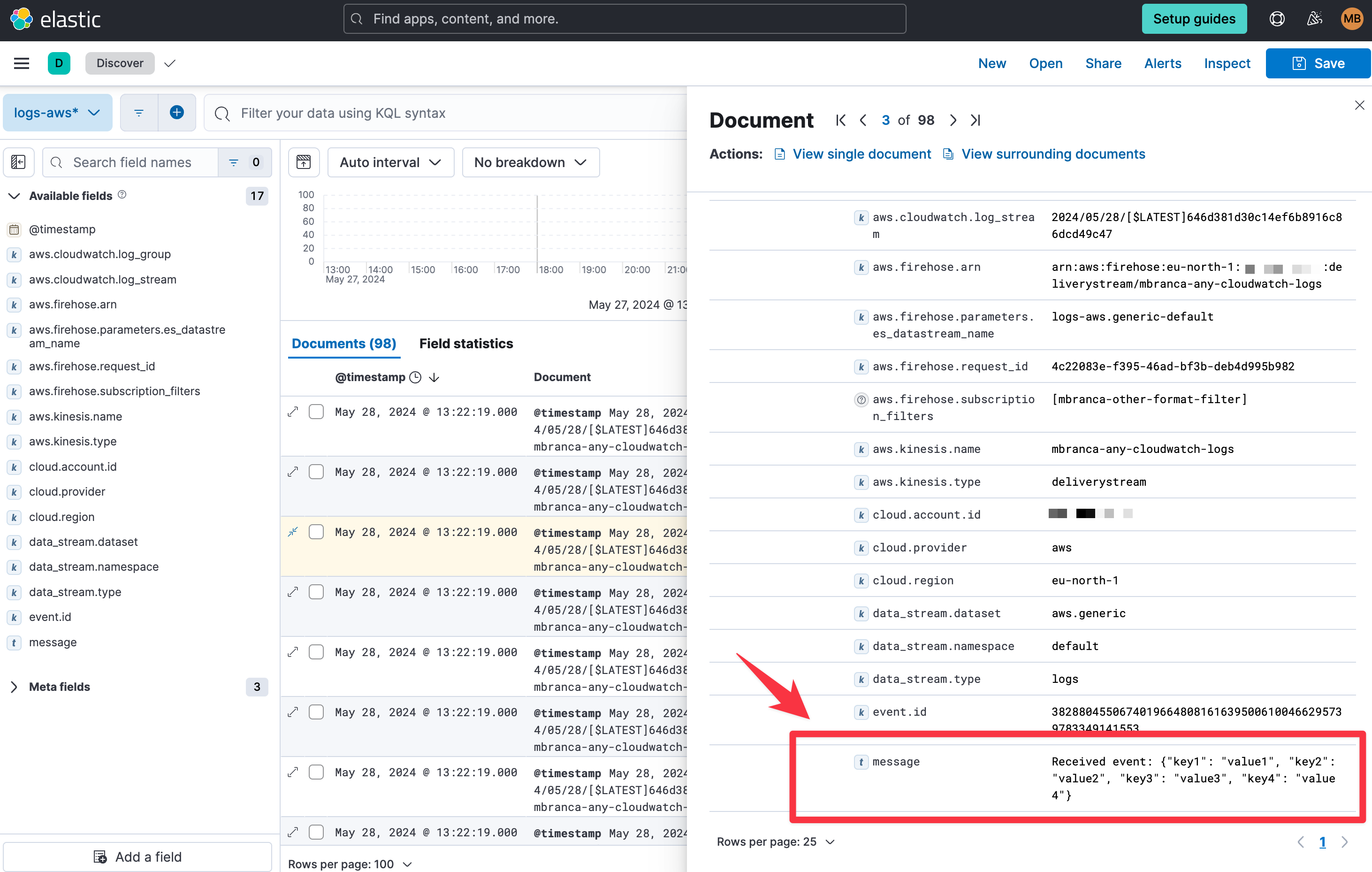 Sample logs in Discover Sample logs in Discover