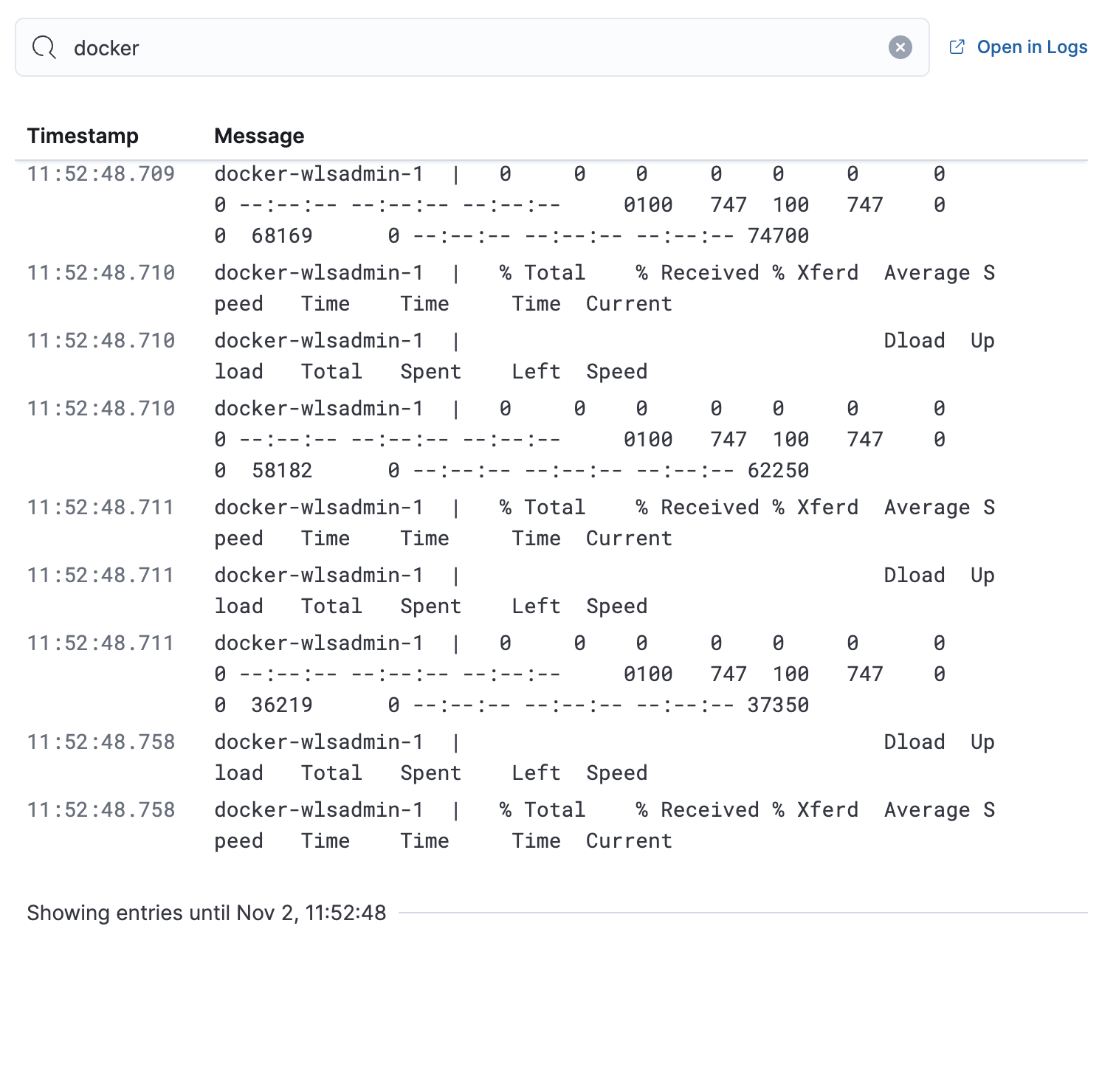 Host logs Host logs