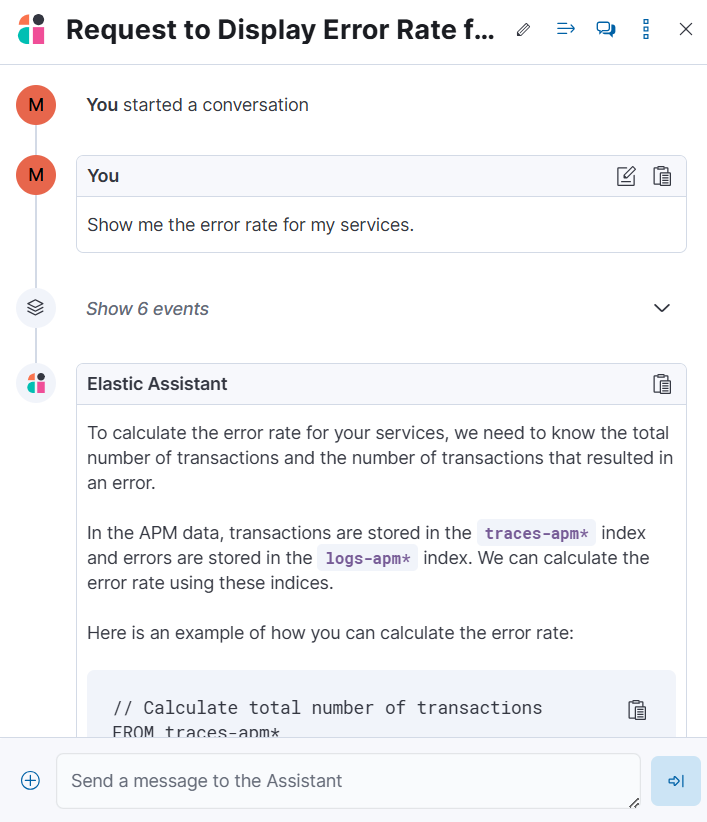 Observability AI assistant chat Observability AI assistant chat
