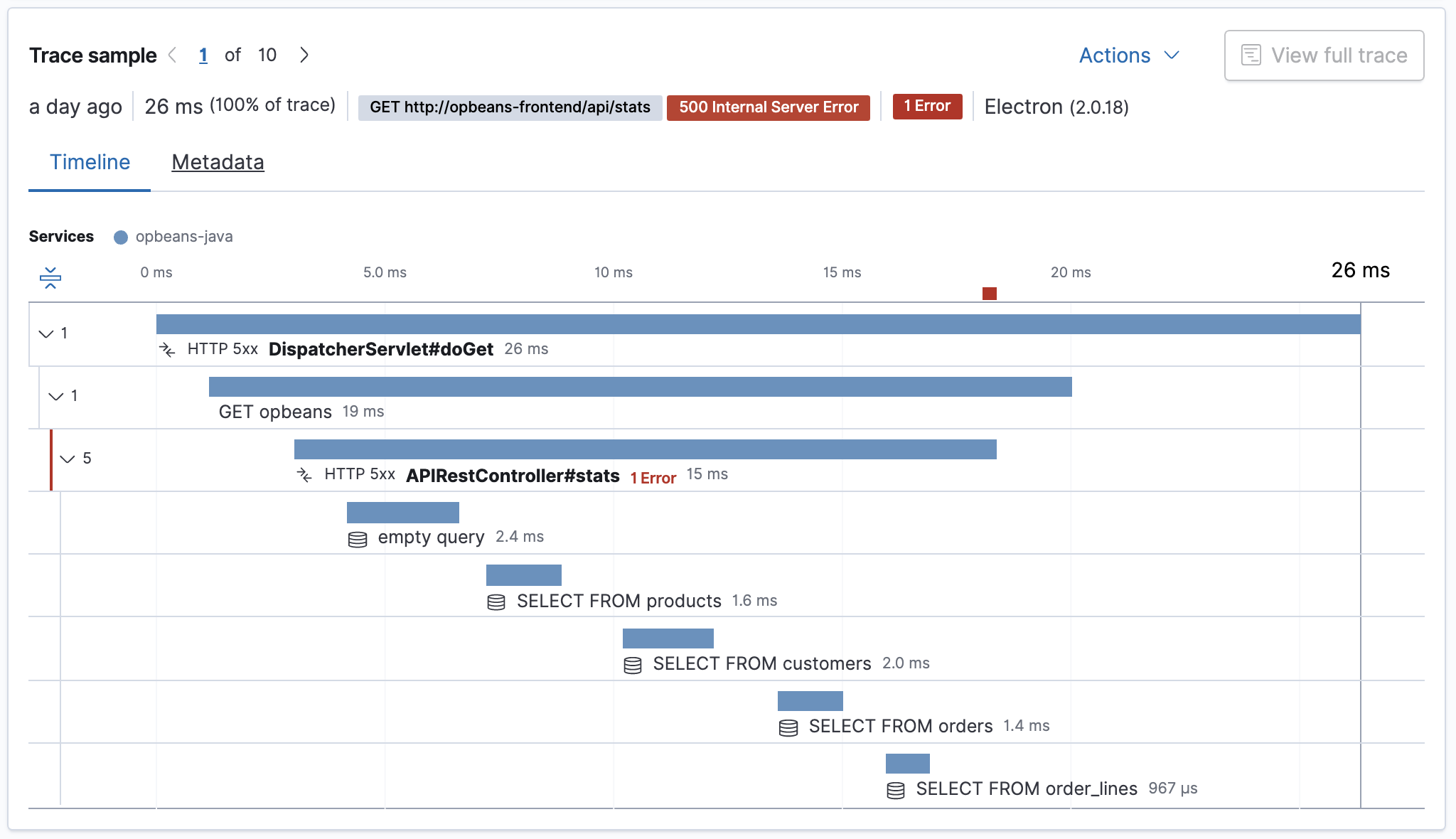 View specific transaction in Applications UI View specific transaction in Applications UI