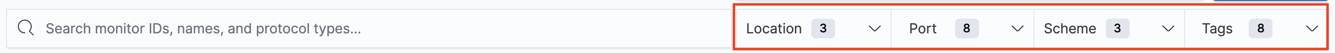 Uptime filter bar Uptime filter bar