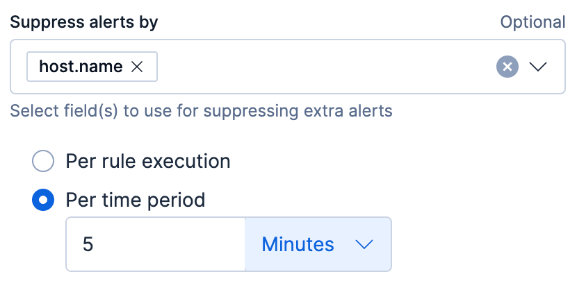 Example of suppression configuration for a rule Example of suppression configuration for a rule