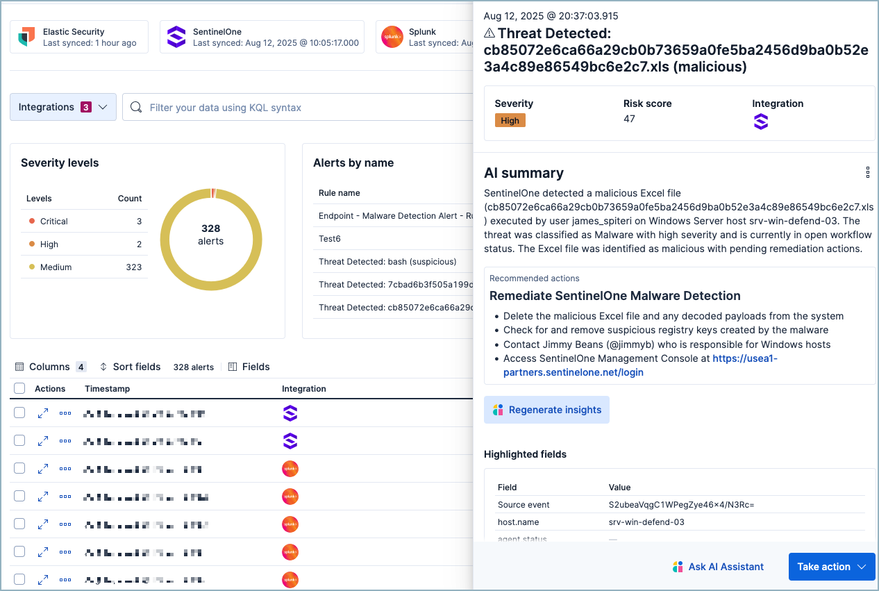 The Alert summary page of an EASE project The Alert summary page of an EASE project