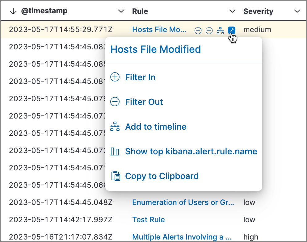 Inline additional actions menu Inline additional actions menu