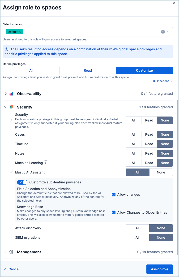 Knowledge base's RBAC settings Knowledge base's RBAC settings