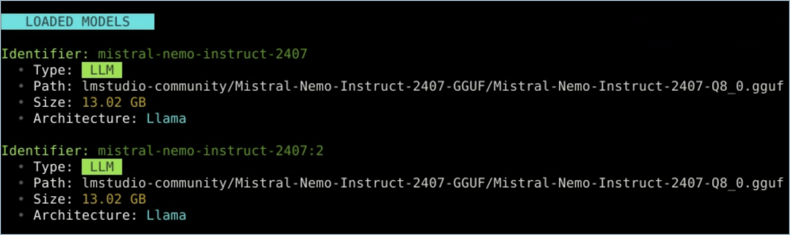 The CLI message that appears after running lms ps The CLI message that appears after running lms ps