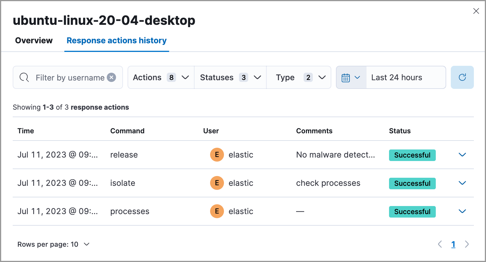 Response actions history with a few past actions Response actions history with a few past actions