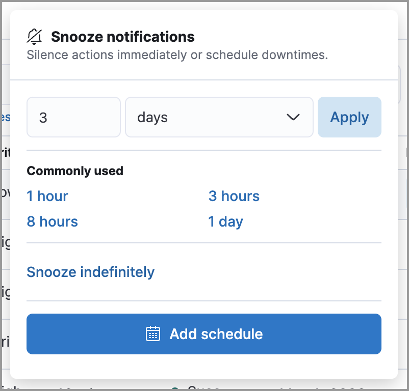 Rules snooze options Rules snooze options