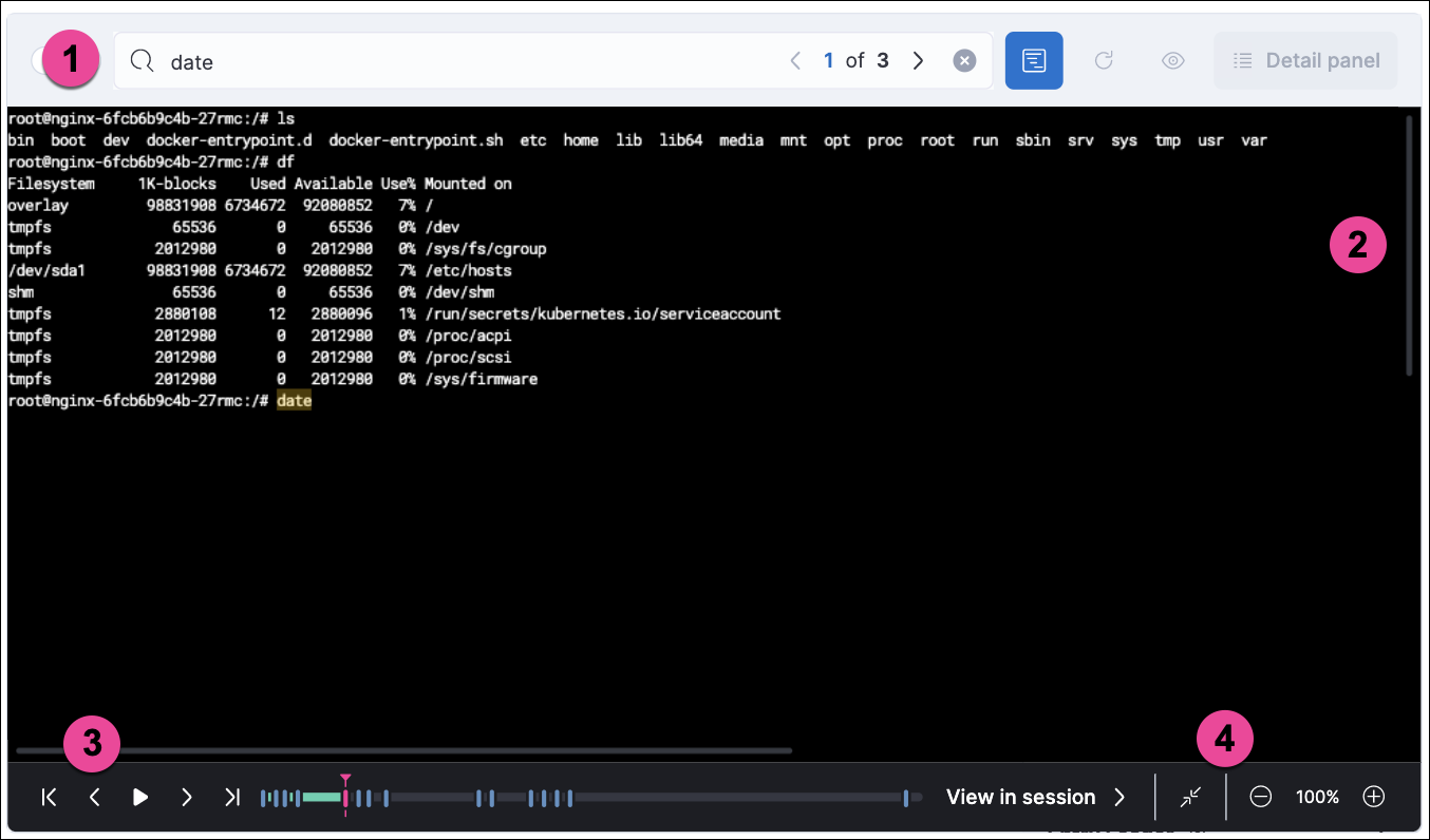 Terminal output view Terminal output view