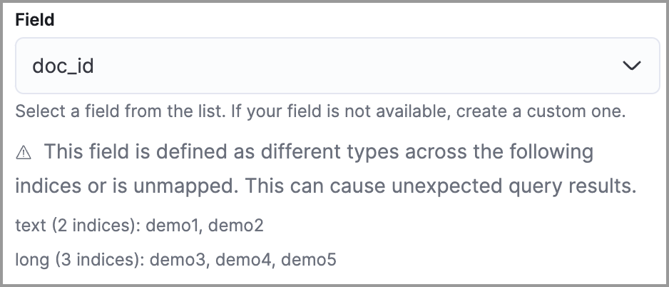 Warning for fields with type conflicts Warning for fields with type conflicts